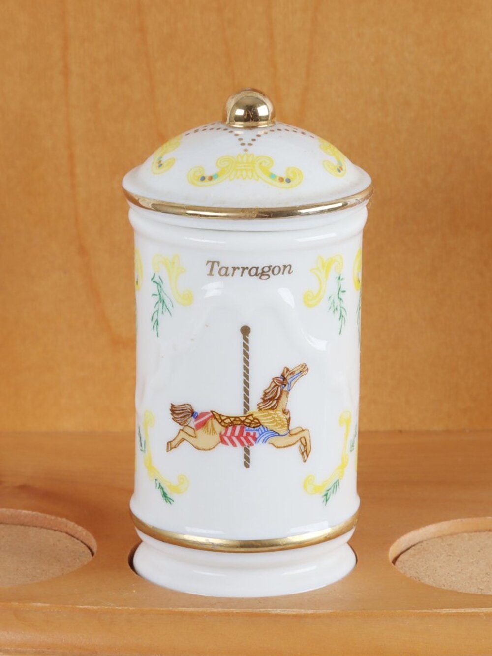 Vintage LENOX Tarragon Spice Jar & Lid - The Spice Carousel Collection